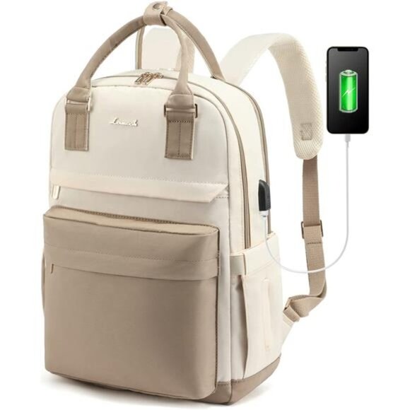 Women Laptop Backpack Laptop Bag with USB Port Waterproof, 15.6\